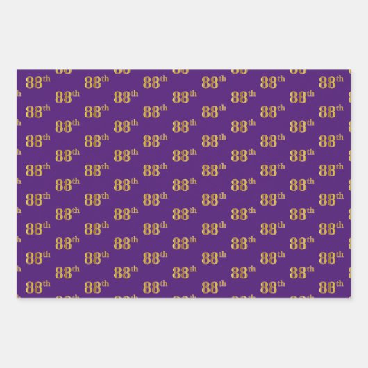 Extravagant Green, Gray, Lila, Imitate Gold 88. Ev Geschenkpapier Set (Vorderseite 3)