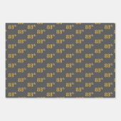 Extravagant Green, Gray, Lila, Imitate Gold 88. Ev Geschenkpapier Set (Vorderseite 2)