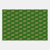 Extravagant Green, Gray, Lila, Imitate Gold 88. Ev Geschenkpapier Set (Vorderseite)