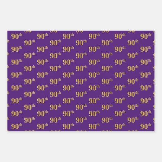 Extravagant Green, Gray, Lila, Imitate Gold 90. Ev Geschenkpapier Set (Vorderseite 3)