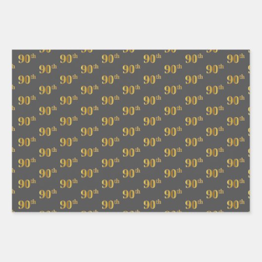 Extravagant Green, Gray, Lila, Imitate Gold 90. Ev Geschenkpapier Set (Vorderseite 2)