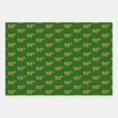 Extravagant Green, Gray, Lila, Imitate Gold 90. Ev Geschenkpapier Set (Vorderseite)