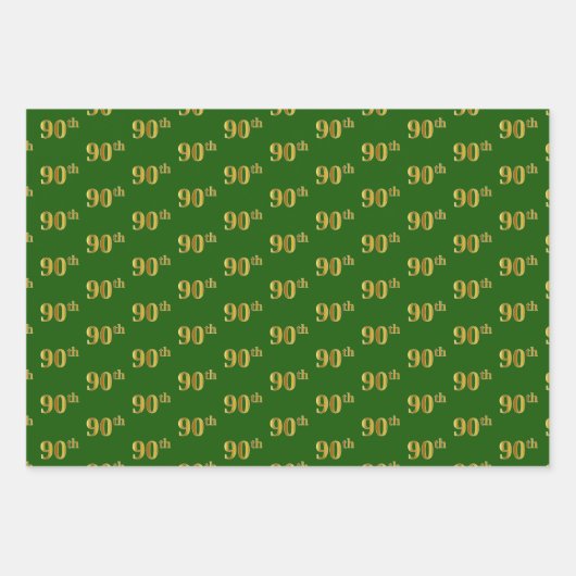 Extravagant Green, Gray, Lila, Imitate Gold 90. Ev Geschenkpapier Set (Vorderseite)