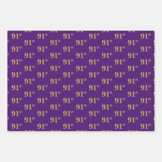 Extravagant Green, Gray, Lila, Imitate Gold 91. Ve Geschenkpapier Set (Vorderseite 3)