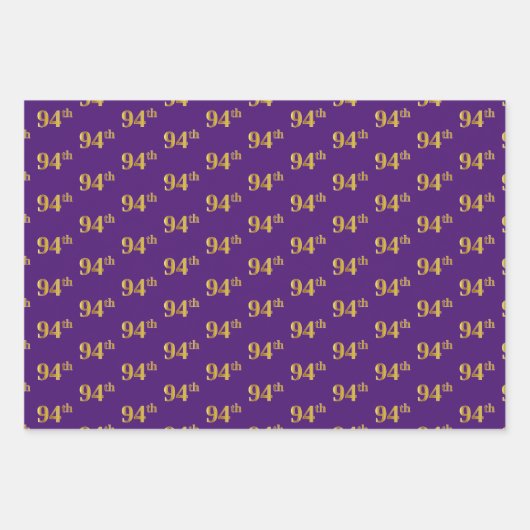 Extravagant Green, Gray, Lila, Imitate Gold 94. Ev Geschenkpapier Set (Vorderseite 3)