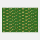 Extravagant Green, Gray, Lila, Imitate Gold 94. Ev Geschenkpapier Set (Vorderseite)