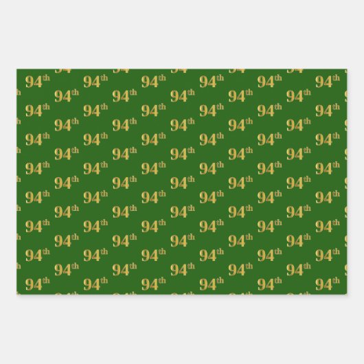 Extravagant Green, Gray, Lila, Imitate Gold 94. Ev Geschenkpapier Set (Vorderseite)