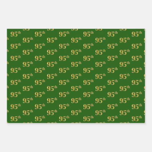 Extravagant Green, Gray, Lila, Imitate Gold 95. Ev Geschenkpapier Set (Vorderseite)