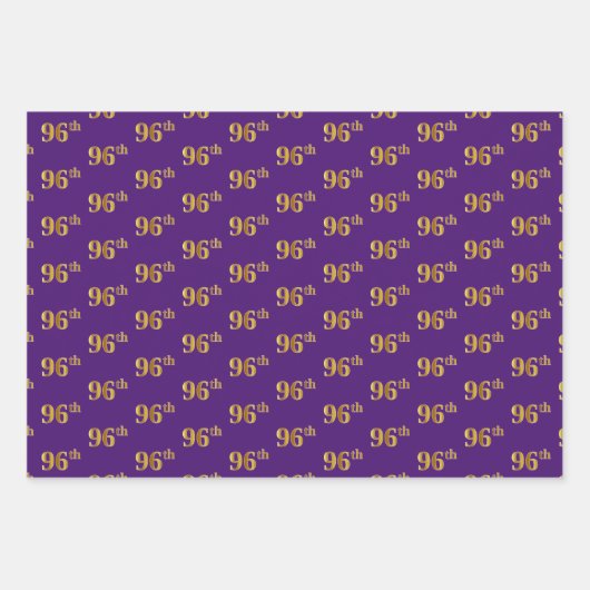 Extravagant Green, Gray, Lila, Imitate Gold 96. Ev Geschenkpapier Set (Vorderseite 3)