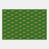 Extravagant Green, Gray, Lila, Imitate Gold 96. Ev Geschenkpapier Set (Vorderseite)