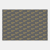 Extravagant Green, Gray, Lila, Imitate Gold 97. Ev Geschenkpapier Set (Vorderseite 2)