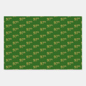 Extravagant Green, Gray, Lila, Imitate Gold 97. Ev Geschenkpapier Set (Vorderseite)