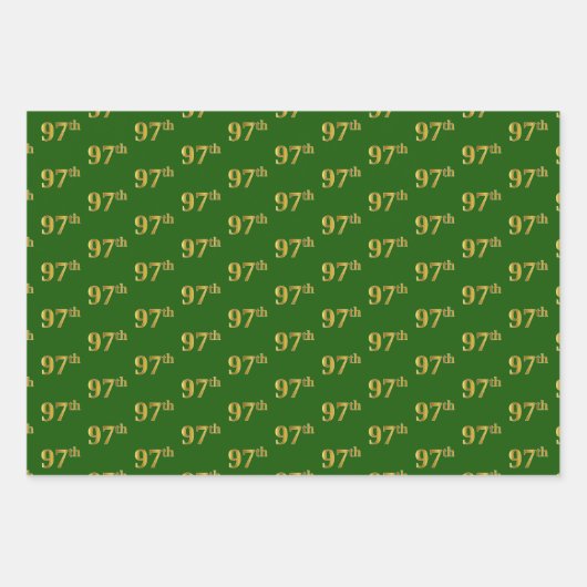 Extravagant Green, Gray, Lila, Imitate Gold 97. Ev Geschenkpapier Set (Vorderseite)