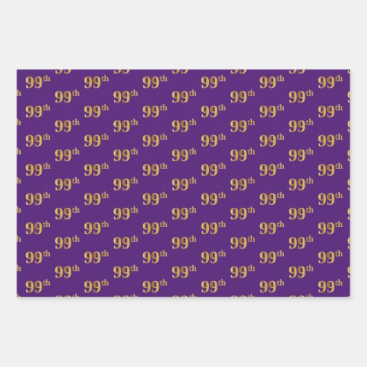 Extravagant Green, Gray, Lila, Imitate Gold 99. Ve Geschenkpapier Set (Vorderseite 3)