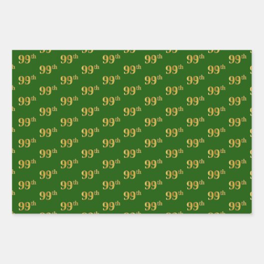 Extravagant Green, Gray, Lila, Imitate Gold 99. Ve Geschenkpapier Set (Vorderseite)