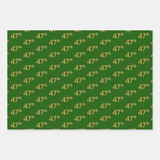 Extravagant Green, Gray, Lila, Imitats Gold 47. Ev Geschenkpapier Set (Vorderseite)