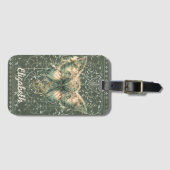Extravagant Green Steampunk Butterfly Personalisie Gepäckanhänger (Vorderseite (Horizontal))