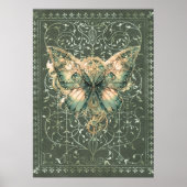 Extravagant Green Steampunk Butterfly Poster (Vorne)