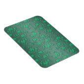 Extravagant Green Two Tone Damask Magnet (Rechte Seite)