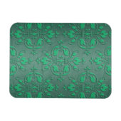 Extravagant Green Two Tone Damask Magnet (Horizontal)