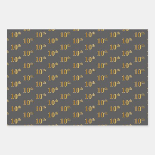 Extravagant grün, grau, Lila, Imitate Gold 10. Ver Geschenkpapier Set (Vorderseite 2)