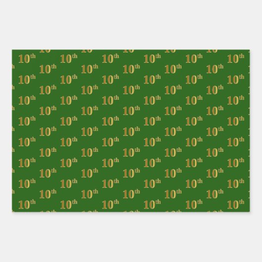 Extravagant grün, grau, Lila, Imitate Gold 10. Ver Geschenkpapier Set (Vorderseite)