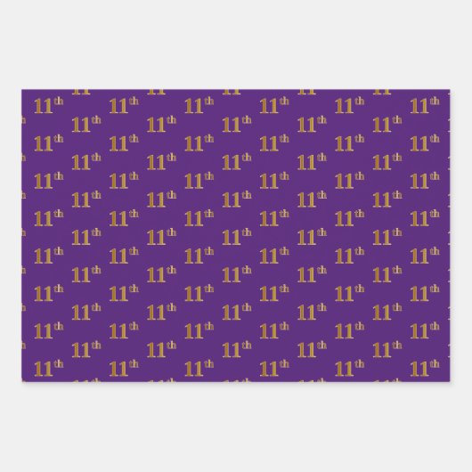 Extravagant grün, grau, Lila, Imitate Gold 11. Ver Geschenkpapier Set (Vorderseite 3)