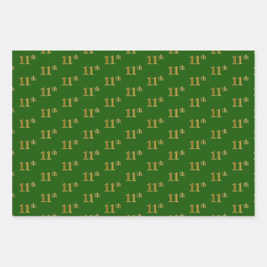 Extravagant grün, grau, Lila, Imitate Gold 11. Ver Geschenkpapier Set (Vorderseite)