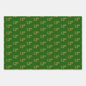 Extravagant grün, grau, Lila, Imitate Gold 12. Ver Geschenkpapier Set (Vorderseite)