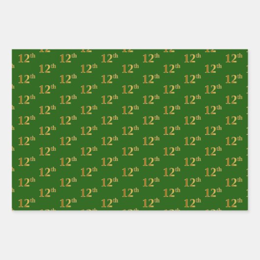 Extravagant grün, grau, Lila, Imitate Gold 12. Ver Geschenkpapier Set (Vorderseite)