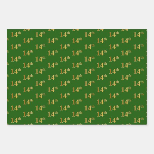 Extravagant grün, grau, Lila, Imitate Gold 14. Ver Geschenkpapier Set (Vorderseite)