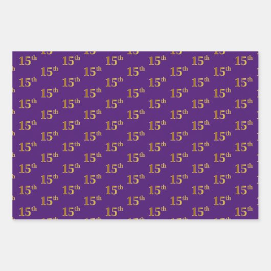 Extravagant grün, grau, Lila, Imitate Gold 15. Ver Geschenkpapier Set (Vorderseite 3)