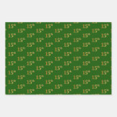 Extravagant grün, grau, Lila, Imitate Gold 15. Ver Geschenkpapier Set (Vorderseite)