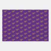 Extravagant grün, grau, Lila, Imitate Gold 16. Ver Geschenkpapier Set (Vorderseite 3)