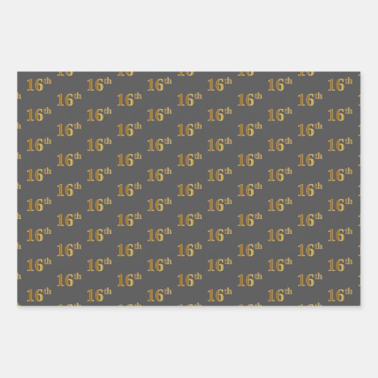 Extravagant grün, grau, Lila, Imitate Gold 16. Ver Geschenkpapier Set (Vorderseite 2)