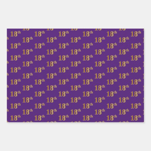 Extravagant grün, grau, Lila, Imitate Gold 18. Ver Geschenkpapier Set (Vorderseite 3)