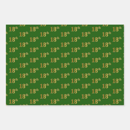 Extravagant grün, grau, Lila, Imitate Gold 18. Ver Geschenkpapier Set (Vorderseite)