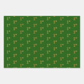 Extravagant grün, grau, Lila, Imitate Gold 1. Vera Geschenkpapier Set (Vorderseite)