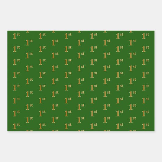 Extravagant grün, grau, Lila, Imitate Gold 1. Vera Geschenkpapier Set (Vorderseite)