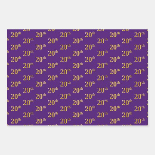 Extravagant grün, grau, Lila, Imitate Gold 20. Ver Geschenkpapier Set (Vorderseite 3)