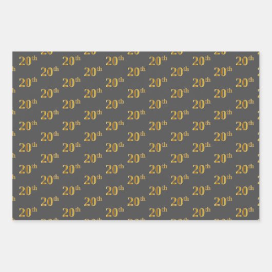 Extravagant grün, grau, Lila, Imitate Gold 20. Ver Geschenkpapier Set (Vorderseite 2)