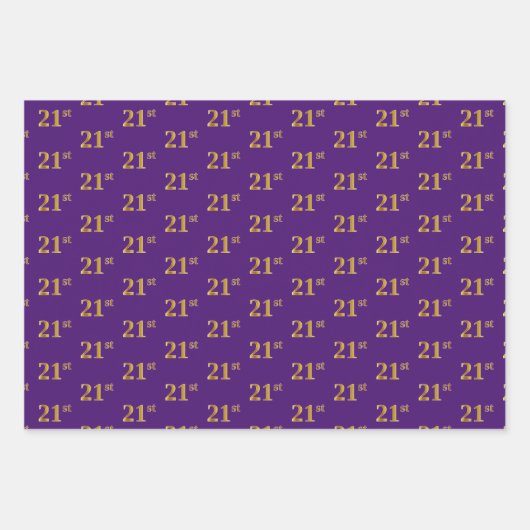 Extravagant grün, grau, Lila, Imitate Gold 21. Ver Geschenkpapier Set (Vorderseite 3)