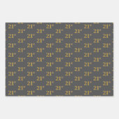 Extravagant grün, grau, Lila, Imitate Gold 21. Ver Geschenkpapier Set (Vorderseite 2)