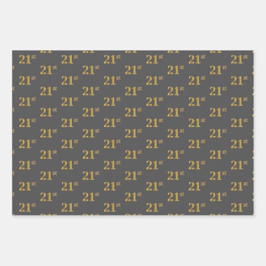 Extravagant grün, grau, Lila, Imitate Gold 21. Ver Geschenkpapier Set (Vorderseite 2)