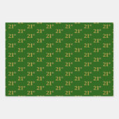 Extravagant grün, grau, Lila, Imitate Gold 21. Ver Geschenkpapier Set (Vorderseite)