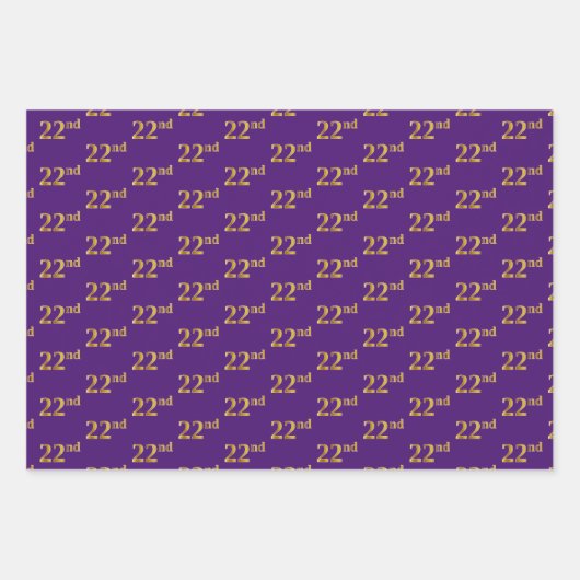 Extravagant grün, grau, Lila, Imitate Gold 22. Ver Geschenkpapier Set (Vorderseite 3)