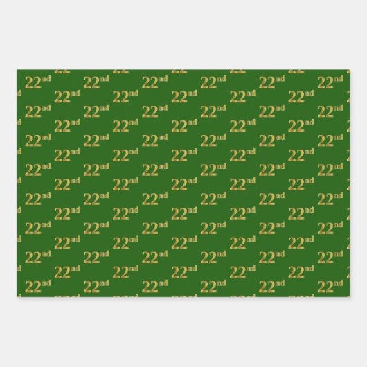 Extravagant grün, grau, Lila, Imitate Gold 22. Ver Geschenkpapier Set (Vorderseite)