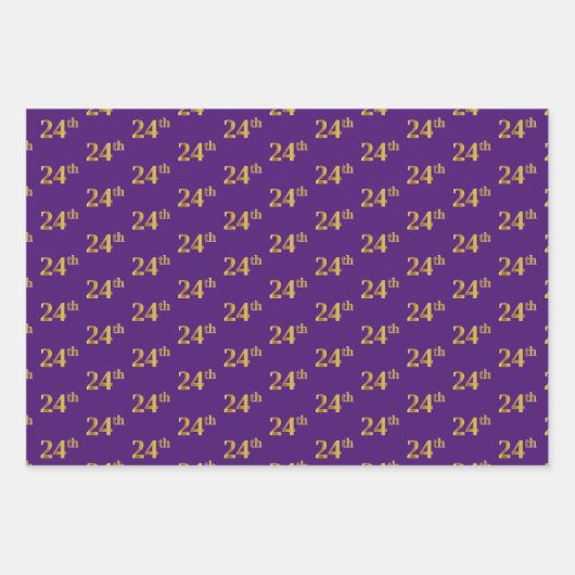 Extravagant grün, grau, Lila, Imitate Gold 24. Ver Geschenkpapier Set (Vorderseite 3)