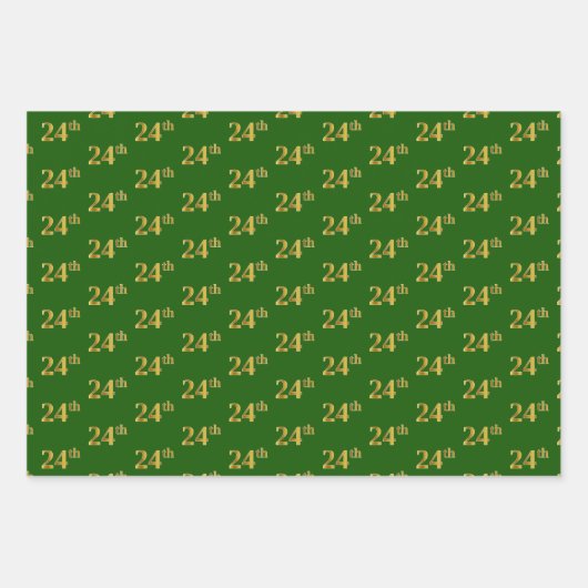 Extravagant grün, grau, Lila, Imitate Gold 24. Ver Geschenkpapier Set (Vorderseite)