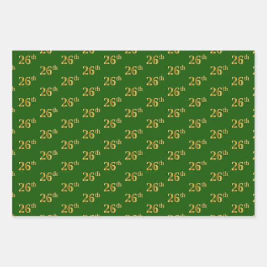 Extravagant grün, grau, Lila, Imitate Gold 26. Ver Geschenkpapier Set (Vorderseite)